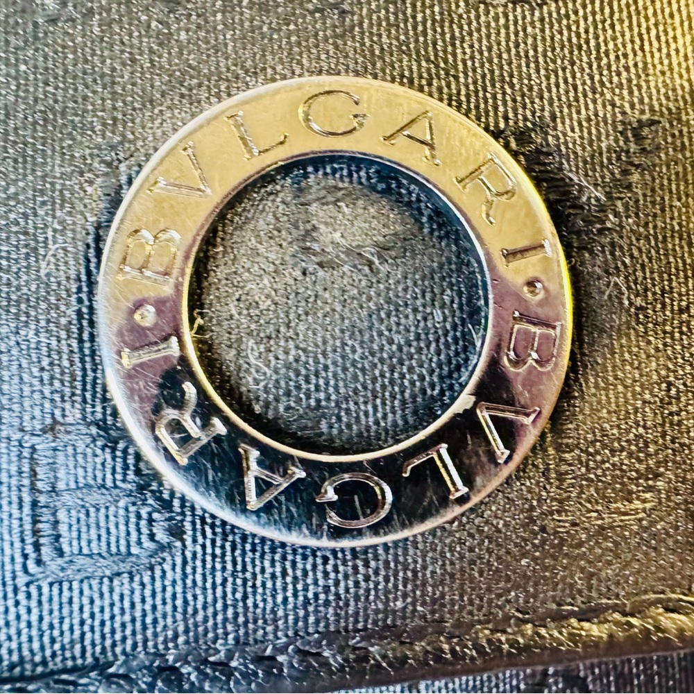 Bvlgari Black Canvas Long Wallet bifold with zipper pouch EUC - Picture 6 of 17